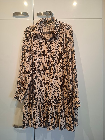 H&M mekko/tunika S beige/musta