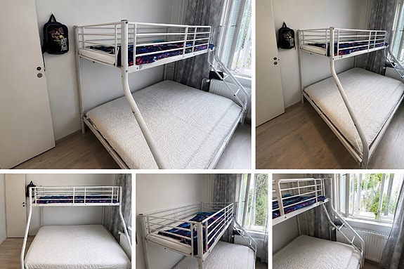 IKEA kerrossänky valkoinen metallirunkoinen