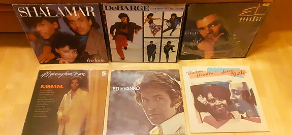 LP-levyjä Shalamar DeBarge Luther Vandross Four Tops yms
