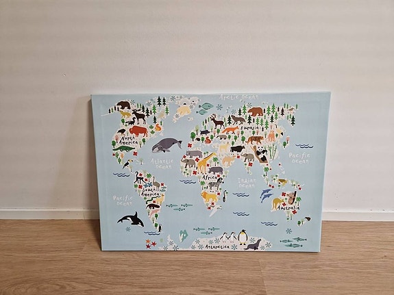 Eläinten maailmankartta / World map canvas