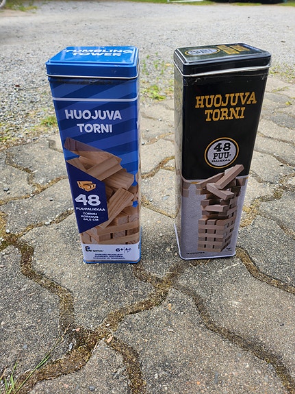 Huojuva torni -peli 48 puupalikkaa metallirasiassa