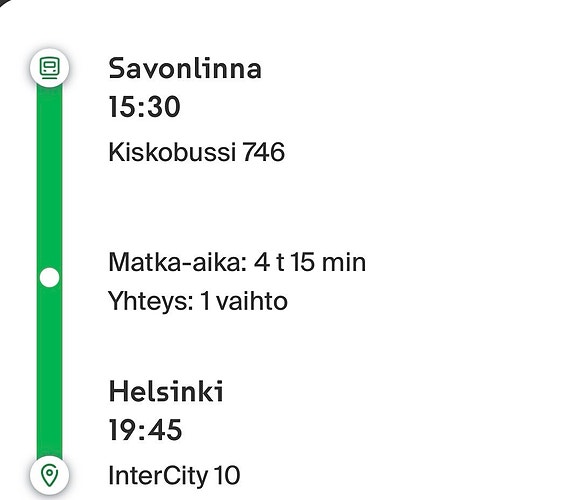 29.6. Savonlinna–Helsinki juna- ja kiskobussimatka