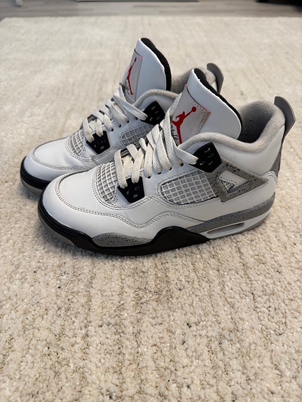 Nike Air Jordan 4 -kenkä, valkoinen/harmaa, koko 37,5