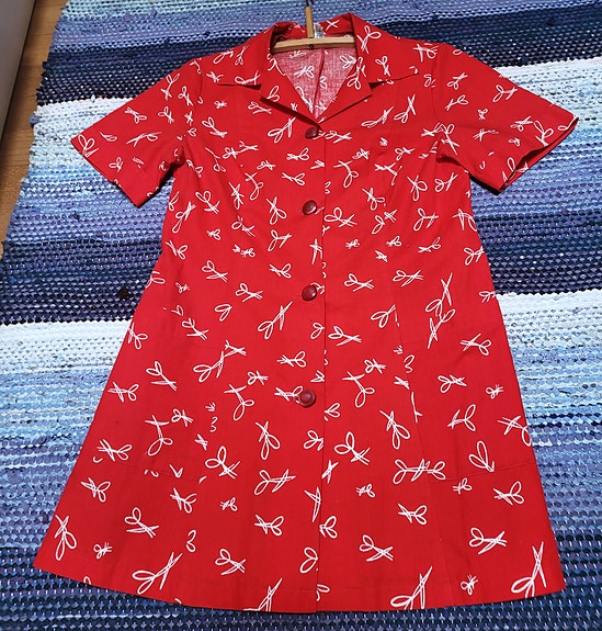 Retro mekko/työtakki/tunika, PUUVILLAA