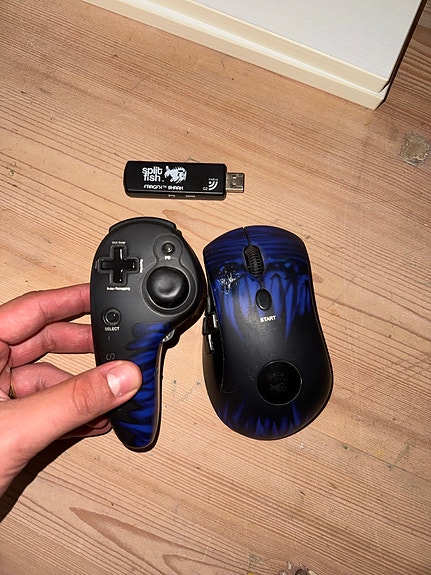 Split Fish peliohjain ja hiiri langattomalla USB-vastaanottimella