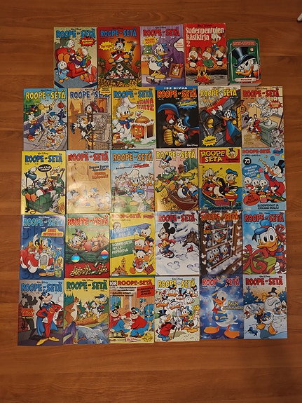 Roope-setä lehtiä, sekä sudenpentujen käsikirja 2 ja Mini-taskari 13