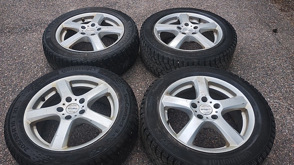 Vw 16" alumiinivanteet, 5x112, nastarenkaat 205/55r16 (3 kpl)