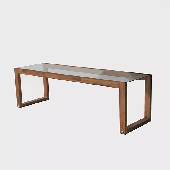 TV-taso 100% Mäntyä, 6 mm Karkaistu Lasi, 130x40x40 cm, Seinään Kiinnitettä