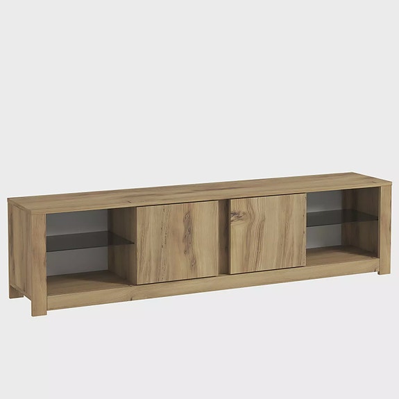 Tammi TV-taso - 100% Melamiinipinnoitettu Lastulevy, 180x45x35 cm, Useita Hyllyj