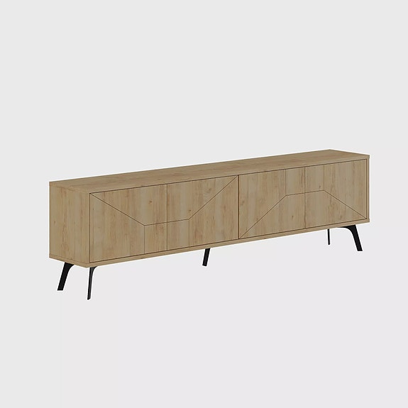 TV-taso Tammi: Moderni 180x50x29,6 cm, 100% Melamiinipinnoitettu, Pehmeästi Sul
