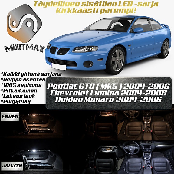 Pontiac GTO (MK5) Sisätilan LED -muutossarja – 15 kpl – Plug & Play