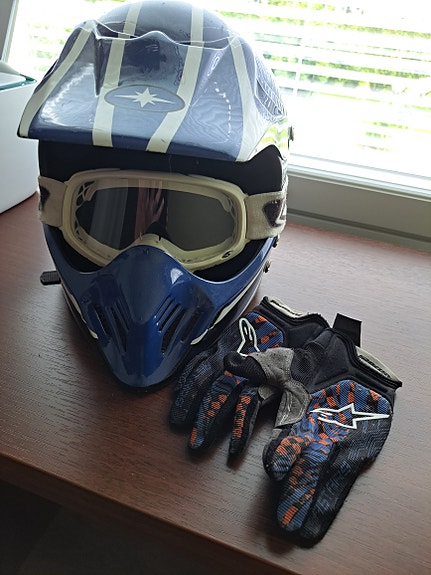 Lasten Polaris motocross-kypärä M sininen