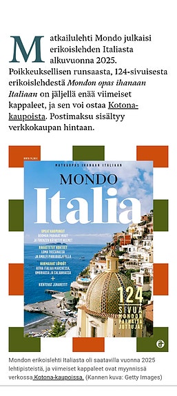 Mondo: Matkaopas Italia
