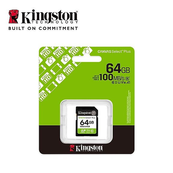 Kingston 64 GB SDXC Canvas Select Plus Gen3 UHS-I U1 V10 -muistikortti