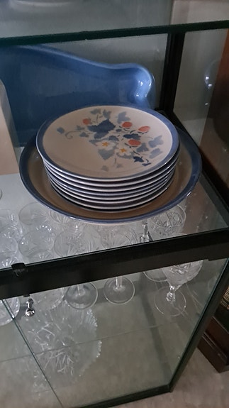 Pentik astiasto sininen kukkakuvio