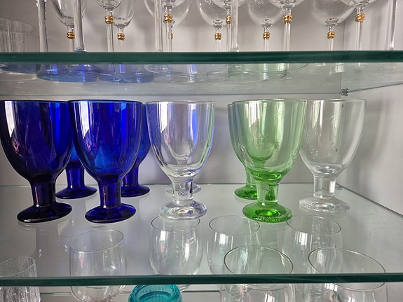 Iittala jalalliset Verna juomalasit sininen kirkas vihreä