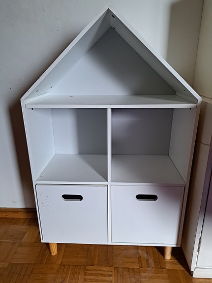 Jollyroom / Alice & fox, lasten hylly / lelujen säilytyskaappi valkoinen