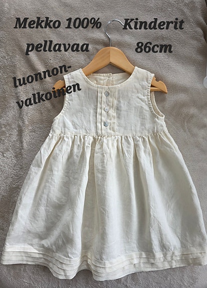 Mekko, Pellava, Kinderit, 86cm, kuin uusi