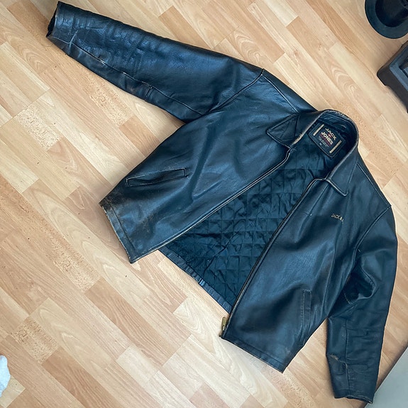 Musta Jack & Jones nahkatakki (XXL)