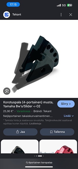 Tekant korotuspala 4-portainen musta Yamaha Bw’s/Slider -02