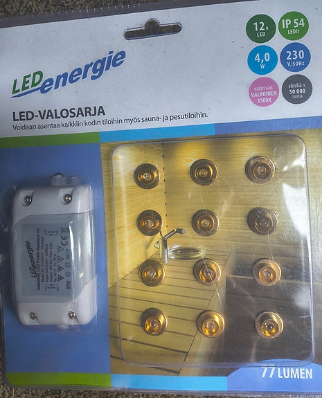 Led energy saunavalosarja 12- osainen