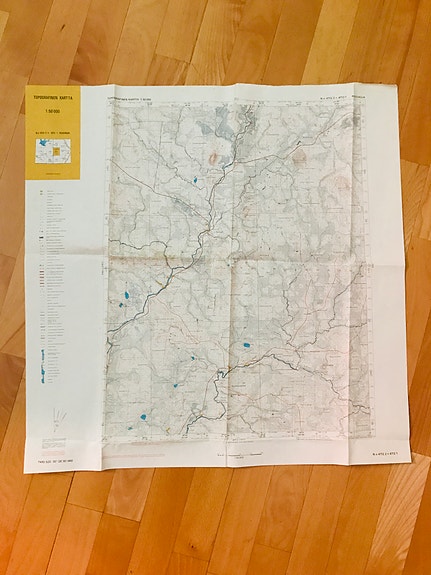 🪵 Upea vintage Lapin kartta Ruuvaoja 1975 • Täydellinen mökille tai lahjaksi
