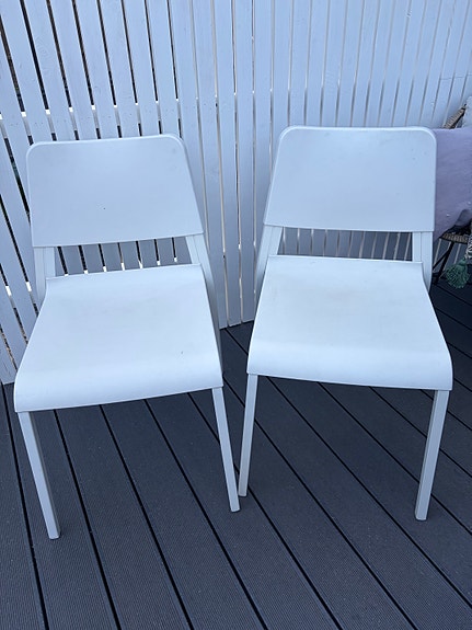 Valkoiset Ikea tuolit esim terassille 2 kpl, hinta yht