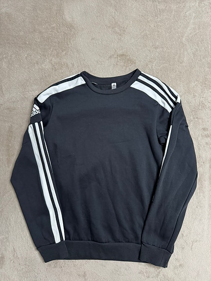 Adidas 3-Stripes Crewneck Sweatshirt Black White Size S