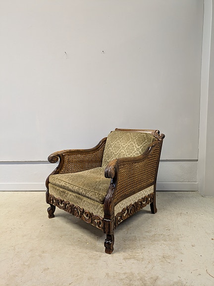 Vintage rottinkinen nojatuoli / Buckingham