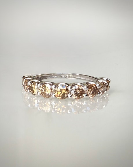 1,66 ct IGI-sertifioitu konjakinvärinen luonnontimanttisormus – 14K valkokulta