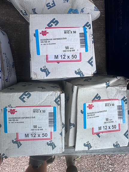 Wurth KUUSIORUUVI, TÄYSKIERRE DIN 933, HAPONKESTÄVÄ TERÄS A4-80, m12x50mm