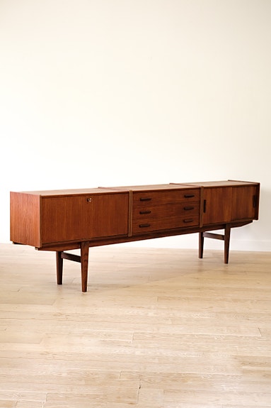 Tanskalainen 2,4 m Pitkä Matala Teak Sideboard Senkki