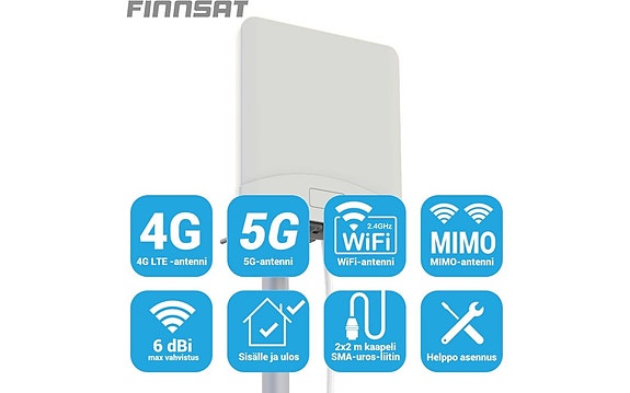 Mökille netti uusi Finnsat MiMo 5G/4G/3G/2G -kaksoisantenni