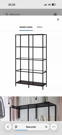 Ikea Vittsjö musta/lasi hylly