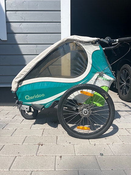 Qeridoo lasten pyöräkärry / juoksurattaat vihreä
