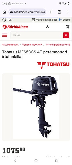 Ostan 2-5hp moottorin toimiva oltava