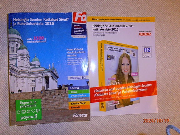 Helsingin seudun puhelinluettelot 2015 ja 2016