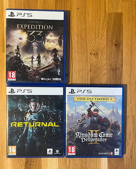 PS5: Expedition 33, Returnal, Kingdom come 2 , elden ring