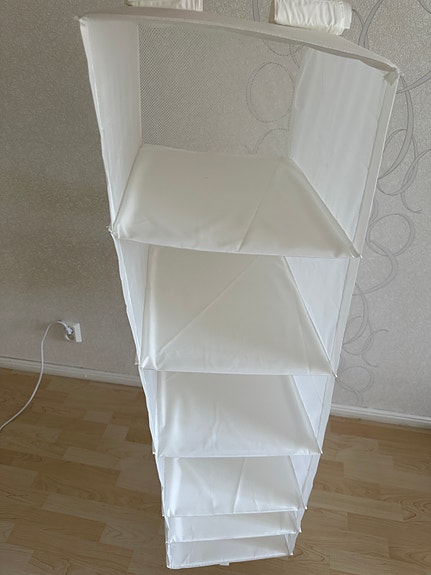 Lokerikko, 6 lokeroa, valkoinen, 35x45x125 cm