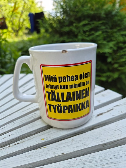 Työpaikka kahvimuki