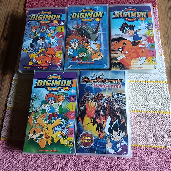 Digimon VHS-kasetit 5 kpl