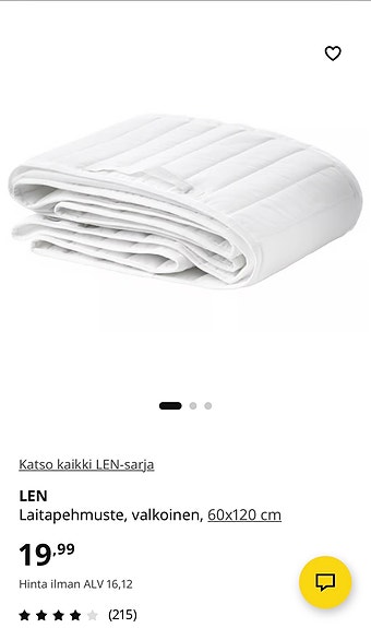 IKEA LEN sijauspatja valkoinen