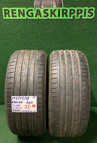 2kpl 245/45R18 Nokian ZLine 100Y kesä 4-4,5mm