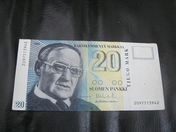 20 markan seteli (värivika).
