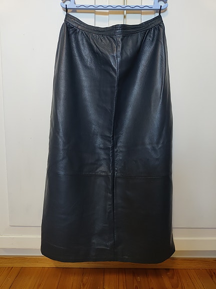 Junotex vintage nahkahame koko 38 petroolin sininen