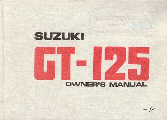 Suzuki GT125 käyttöohjekirja 1973