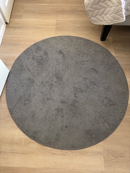 Harmaa pyöreä matto, halkaisija 100cm