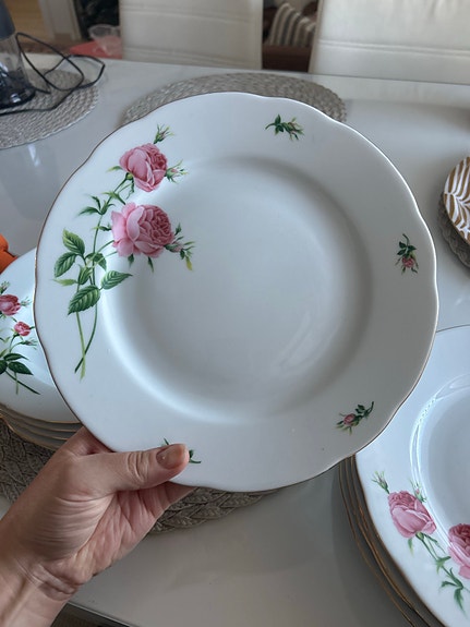 Christineholm porcelaine Rose lautaset 6kpl