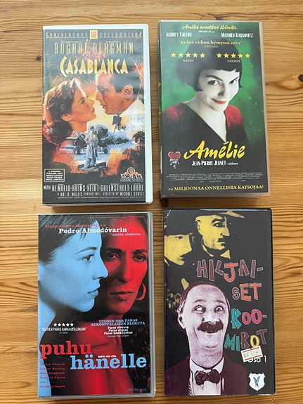 VHS-elokuvia, 2€/kpl