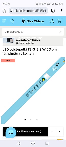 Loisteputki, lämmin valkoinen